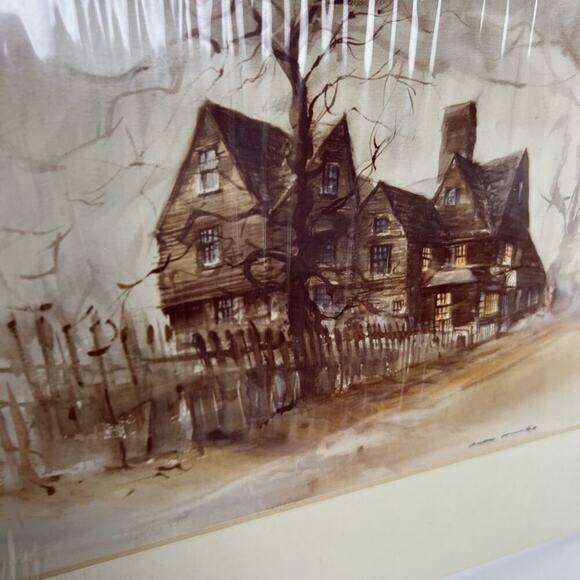 NEW The House of Seven Gables Art Watercolor Painting Print Mat Limited Edition - Picture 3 of 15